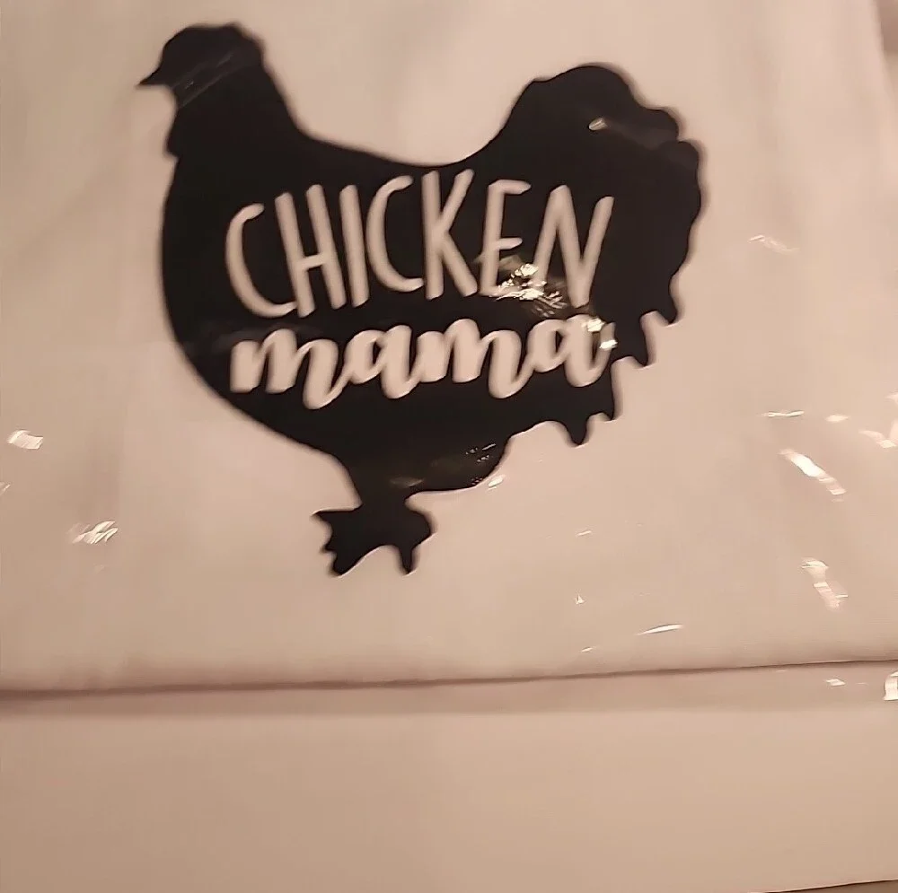 Chicken Farm Graphic Flour Sack Towels -3- White with Black Vinyl